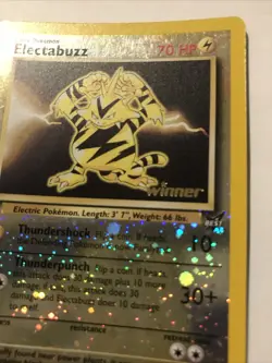 Pokemon TCG Electabuzz 001/009 Best of Promos Reverse Holo 2002 Winner Stamp - Image 2
