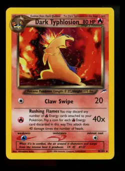 #2 Dark Typhlosion 10/105 Neo Destiny 2000 Holo Rare WOTC Pokemon Card TCG - Image 1