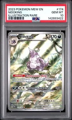 Pokemon Nidoking 174/165 SV Scarlet & Violet 151 Illustration Rare Holo PSA 10 - Image 1
