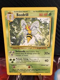 Beedrill 17/102 Base Set WOTC Vintage Pokemon Card LP - Image 1
