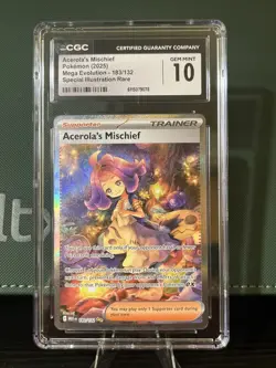 Pokemon TCG Mega Evolution Acerola's Mischief 183/132 SIR CGC Gem Mint 10 - Image 1