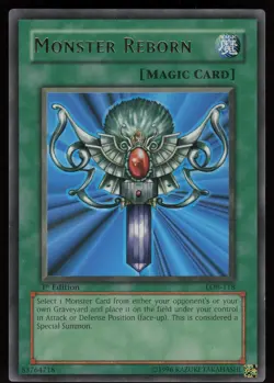 Monster Reborn LOB-118 GLOSSY Ultra Rare 1st Edition Yu-Gi-Oh - Image 1