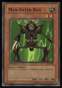 Man-Eater Bug LOB-108 GLOSSY Super Rare 1st Edition Yu-Gi-Oh - Image 1