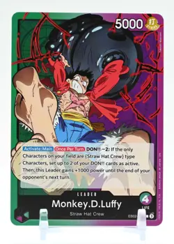 One Piece Card MONKEY.D.LUFFY EB02-010 (L) Anime 25th Collection English NM/M - Image 1