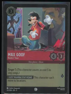 Max Goof - Rockin' Teen Foil 112/204 Disney Lorcana Fabled NM Lorcana Card - Image 1