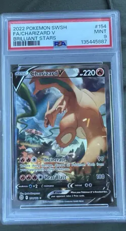 Pokemon Charizard V Brilliant Stars Full Alt Art #154 PSA 9 Mint - Image 1
