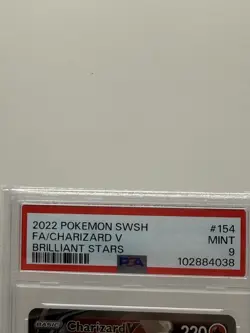 Pokemon TCG Charizard V 154/172 Brilliant Stars Ultra Rare Full Art PSA 9 - Image 2
