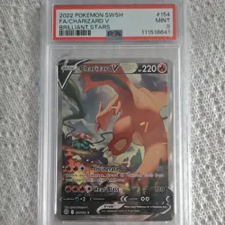 Pokemon Charizard V Full Art Ultra Rare 154/172 Brilliant Stars PSA 9 Holo 2022 - Image 1
