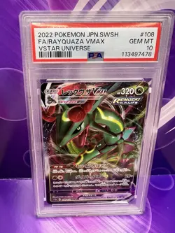 Pokemon Card Rayquaza VMAX 108/172 S12a VSTAR (PSA-10) - Image 1