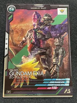GN-001 EXIA AB02-033 R Gundam Arsenal Base Card BANDAI 2.32x3.38 F/S - Image 1