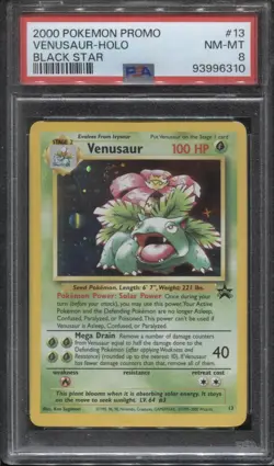2000 Pokemon Venusaur #13 Black Star Promo PSA 8 NM-MT - Image 1
