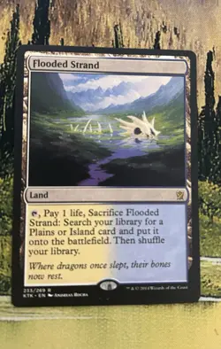 Wizards of the Coast Flooded Strand Khans of Tarkir Rare Land Regular English - Image 1
