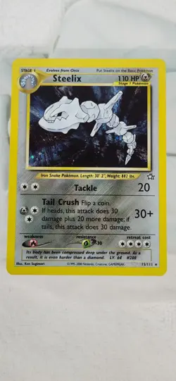 2000 Steelix MP Holo Rare 15/111 Neo Genesis Pokemon TCG - Image 1