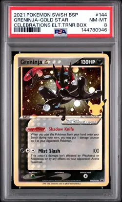 Pokemon TCG Greninja SWSH144 Celebrations Promo PSA 8 - Image 1