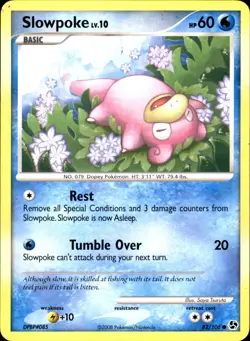 Slowpoke 82/106 Common - Pokemon Great Encounters 2008 MP - Image 1