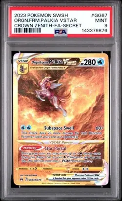 PSA 9 Origin Forme Palkia Vstar GG67/GG70 Pokemon Crown Zenith Galarian Gallery - Image 1