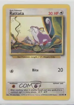 Rattata Pokemon Base Set #61 1999 READ - Image 1