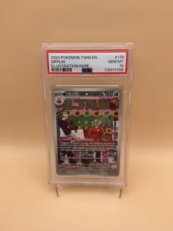 2024 POKEMON TWM EN-TWILIGHT MASQUERADE ILLUSTRATION RARE #170 DIPPLIN PSA 10 - Image 1