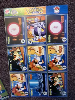 1999 BURGER KING ~ POKEMON CARDS UNCUT SHEETS COMPLETE FULL 20 PAGE SET NM / M - Image 2