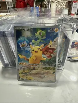 Pokemon TCG Pikachu 027 Promo Holo Black Star Paldea Evolved - Image 1