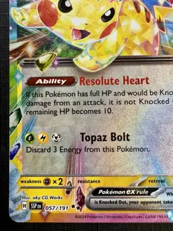 Pikachu Ex 57/191 - Surging Sparks - DOUBLE RARE HOLO - SV8 2024 Pokemon TCG - Image 4