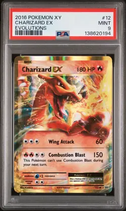 2016 Pokemon XY Evolutions Charizard EX 12/108 PSA 9 Mint - Image 1