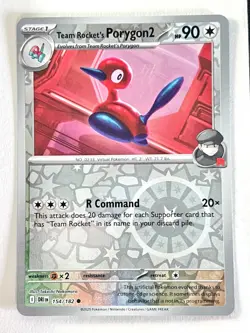 Team Rocket’s Porygon2 154/182 Reverse Holo Destined Rivals Pokemon Near Mint NM - Image 1