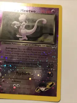 Rocket’s Mewtwo Winner Stamp #8 Best of Game Reverse Holo Pokemon Promo Swirl - Image 2
