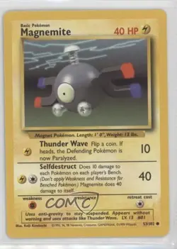 Magnemite Pokemon Base Set #53 1999 - Image 1
