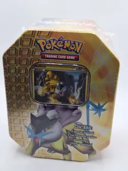 NEW Pokemon TIN BOX RAIKOU PRIME ( EX Lv.X) RAIKOU RARE H 4 Booster - Image 1