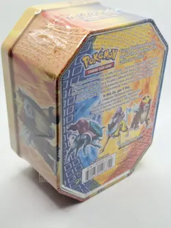 NEW Pokemon TIN BOX RAIKOU PRIME ( EX Lv.X) RAIKOU RARE H 4 Booster - Image 3