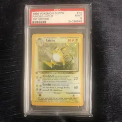 1999 POKEMON DUTCH RAICHU HOLO 1ST EDITION PSA MINT 9 - Image 1