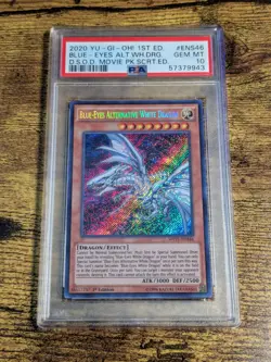 Yugioh Blue Eyes Alternative White Dragon MVP1-ENS46 PSA 10 GEM MINT Movie Pack - Image 1