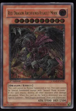 Red Dragon Archfiend/Assault Mode CRMS-EN004 Ultimate Rare 1st Edition Yu-Gi-Oh - Image 1