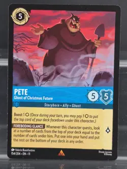Disney Lorcana Pete - Ghost of Christmas Future 154/204 Winterspell Rare - Image 1