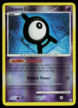 Pokemon Card - Unown [A] Diamond and Pearl 65/130 Uncommon Reverse Holo - Image 1