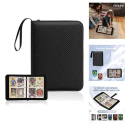 4-Pocket Trading Card Binder 400 Pockets Zippered PU Leather Album for TCG Sport - Image 1