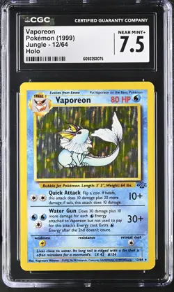 CGC 7.5 Vaporeon 1999 Jungle 12/64 Holo Pokemon Card - Image 1
