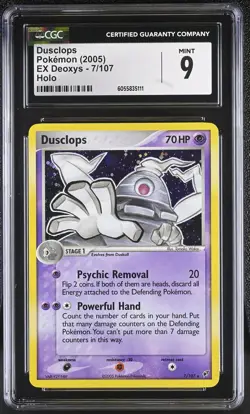 CGC 9 MINT Dusclops 2005 EX Deoxys 7/107 Holo Pokemon Card - Image 1