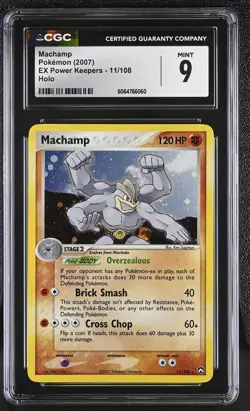 CGC 9 MINT Machamp 2007 EX Power Keepers 11/108 Holo Pokemon Card - Image 1