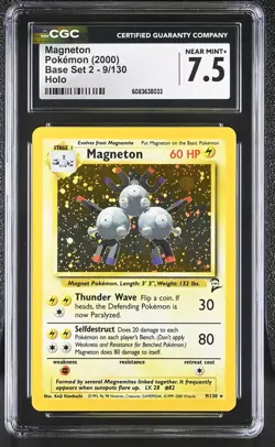 CGC 7.5 Magneton 2000 Base Set 2 9/130 Holo Pokemon Card - Image 1