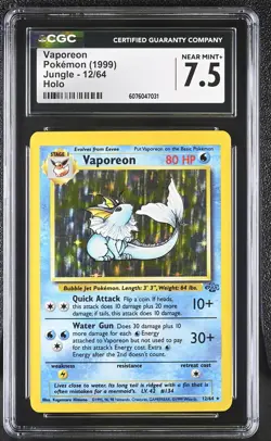 CGC 7.5 Vaporeon 1999 Jungle 12/64 Holo Pokemon Card - Image 1