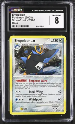 CGC 8 Empoleon 2008 Stormfront 2/100 Holo Pokemon Card - Image 1