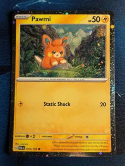 Pokemon Pawmi TCG Sv02 Paldea Evolved Card 074/193 Near Mint Cosmo Holo - Image 1