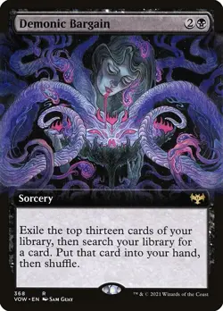 Demonic Bargain-Innistrad: Crimson Vow-Extended Art-Foil-368-LP - Image 1