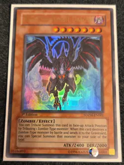 Yugioh Red-Eyes Zombie Dragon SDZW-EN001 Ultra Rare 1st Edition NM - Image 1