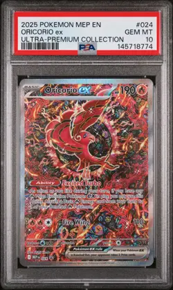 2025 Pokemon Mep En-Me Black Star Promo #024 Oricorio Ex Ultra-Premium PSA 10 - Image 1