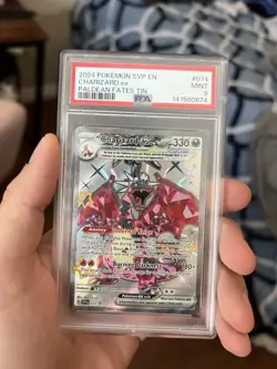 2024 POKEMON SVP EN CHARIZARD ex PALDEAN FATES TIN PSA #074 MINT 9 - Image 1