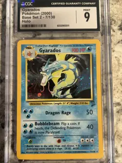 1999 Pokemon Gyarados CGC Mint 9 Holo #7 Base Set 2 - Image 2