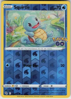Squirtle Reverse Holofoil Pokemon GO 015/078 - Image 1
